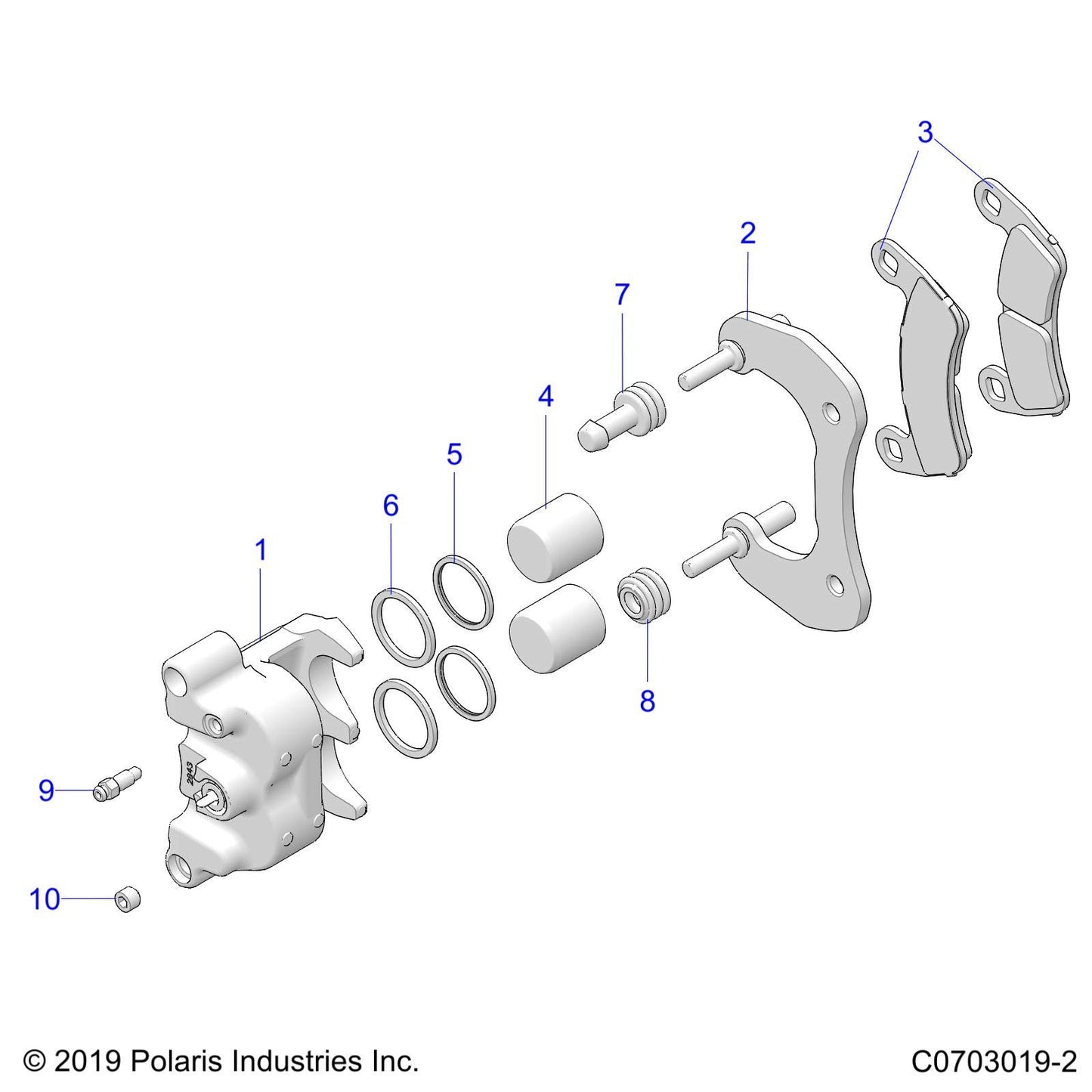 Polaris RZR Brake Assembly, Cal-rr-1.188dbwt [incl. all] Genuine OEM Part 1913257, Genuine OEM Part 1913257, Qty 1