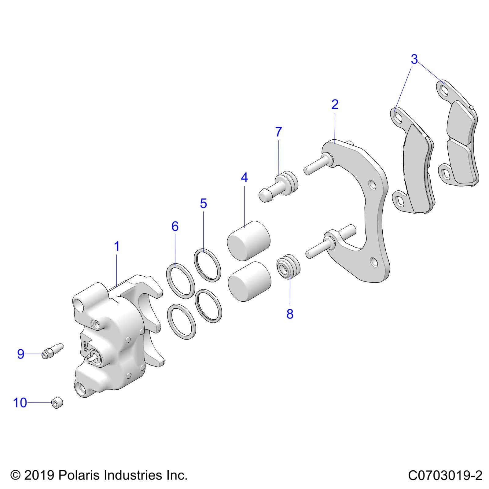 Polaris RZR Brake Assembly, Cal-rr-1.188dbwt [incl. all] Genuine OEM Part 1913257, Genuine OEM Part 1913257, Qty 1