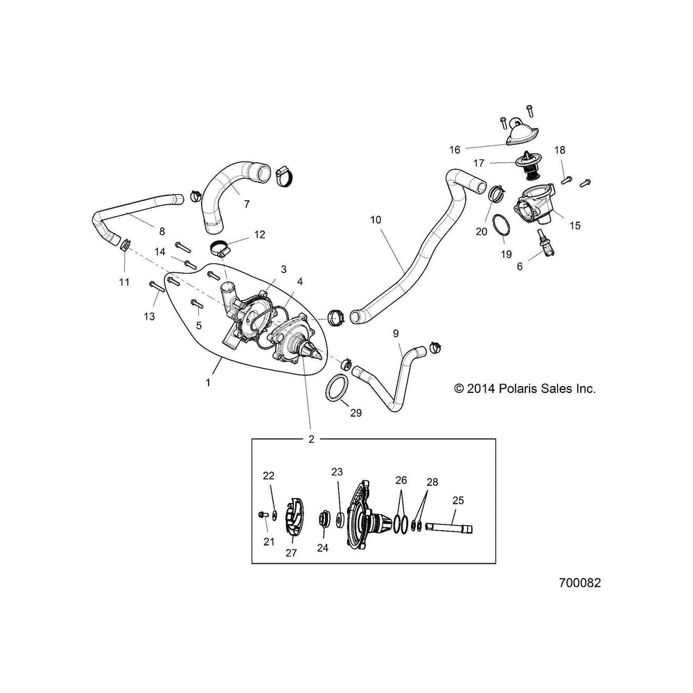 
                      
                        Polaris RZR Waterpump Assembly, Genuine OEM Part 1204735, Qty 1
                      
                    