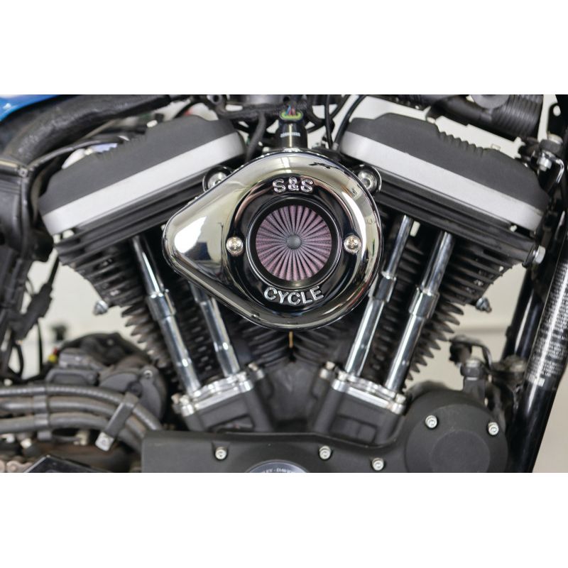 S&S Cycle 2007+ XL Models Stealth Air Stinger w/ Chrome Teardrop