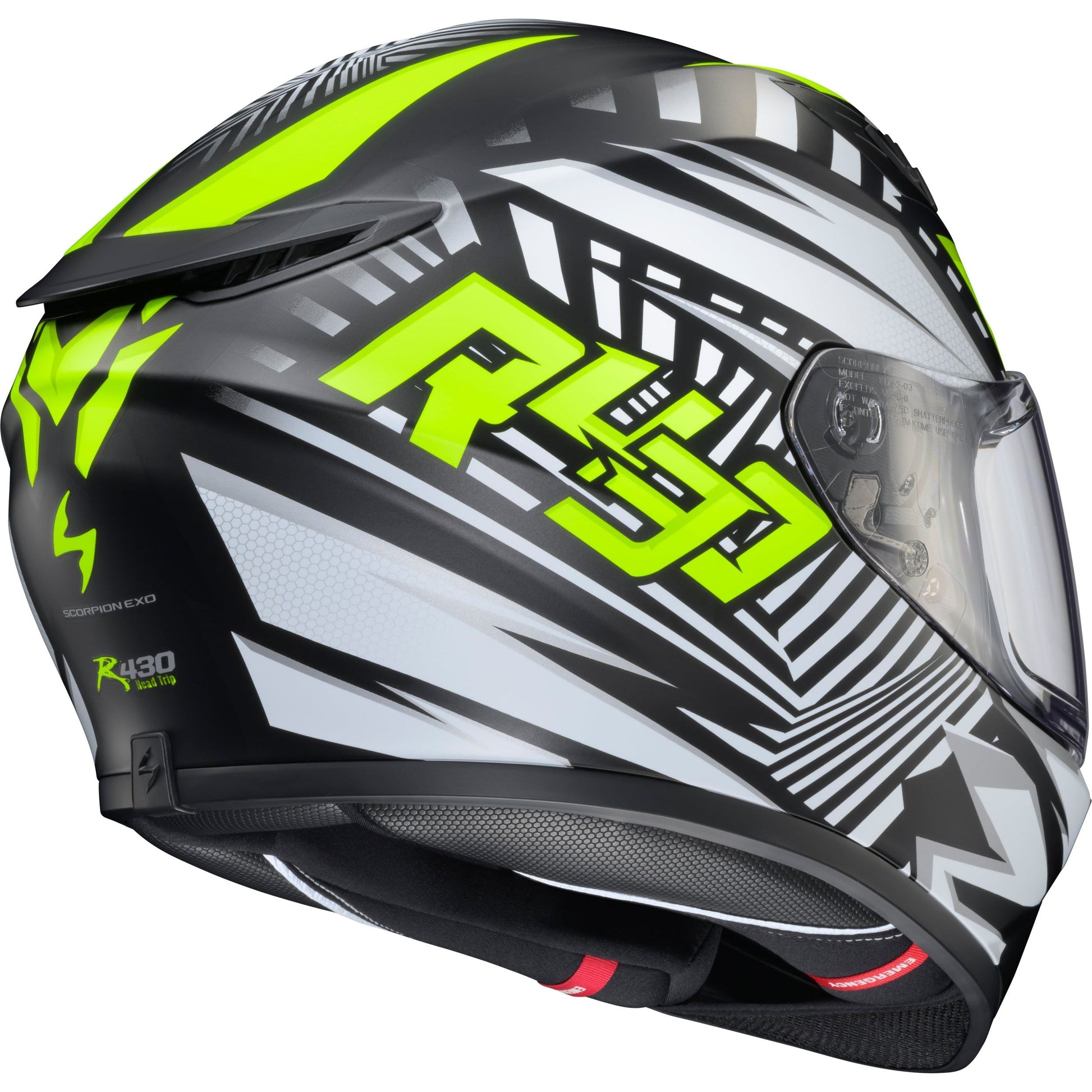 Exo R430 Full Face Helmet Head Trip Hi Viz Md