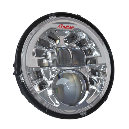 Indian Motorcycle Pathfinder Adaptive 5.75 LED Headlight Assembly, Chrome, for Scout, Scout Bobber, Scout Rogue, Scout Sixty Models and More, 15 Individual Beams, for Night Riding - 2884996-156