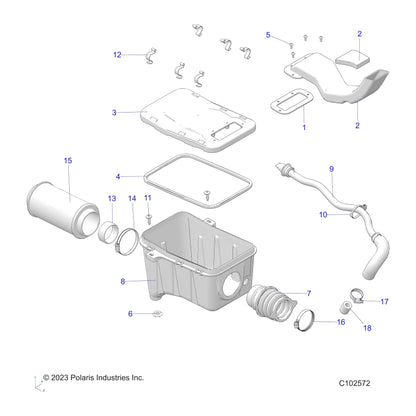 Polaris ATV Air Inlet Duct, Genuine OEM Part 5450386, Qty 1
