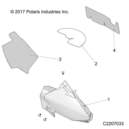 Polaris ATV Shield Foil, Fender, Right, Rear Cab, Genuine OEM Part 5814215, Qty 1