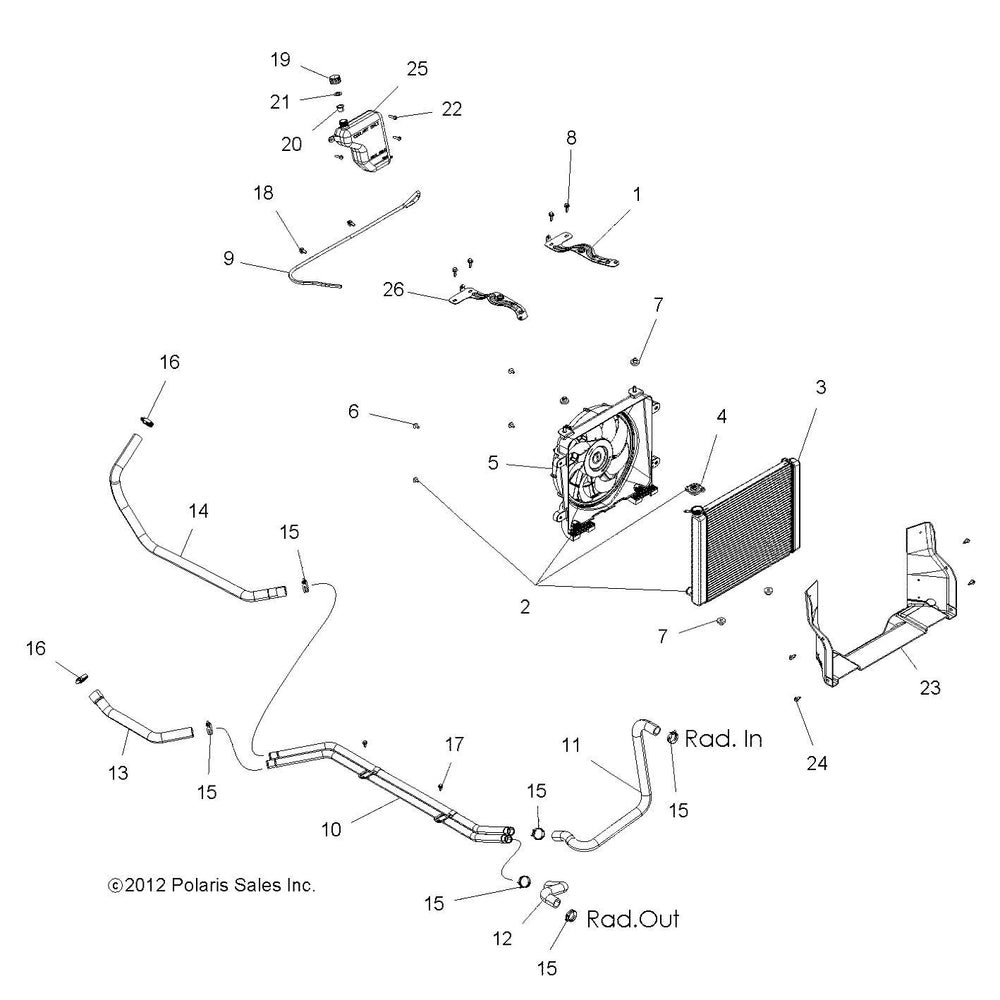 
                      
                        Polaris Off Road Radiator Mount Bracket, Left, Black, Genuine OEM Part 5256596-329, Qty 1
                      
                    