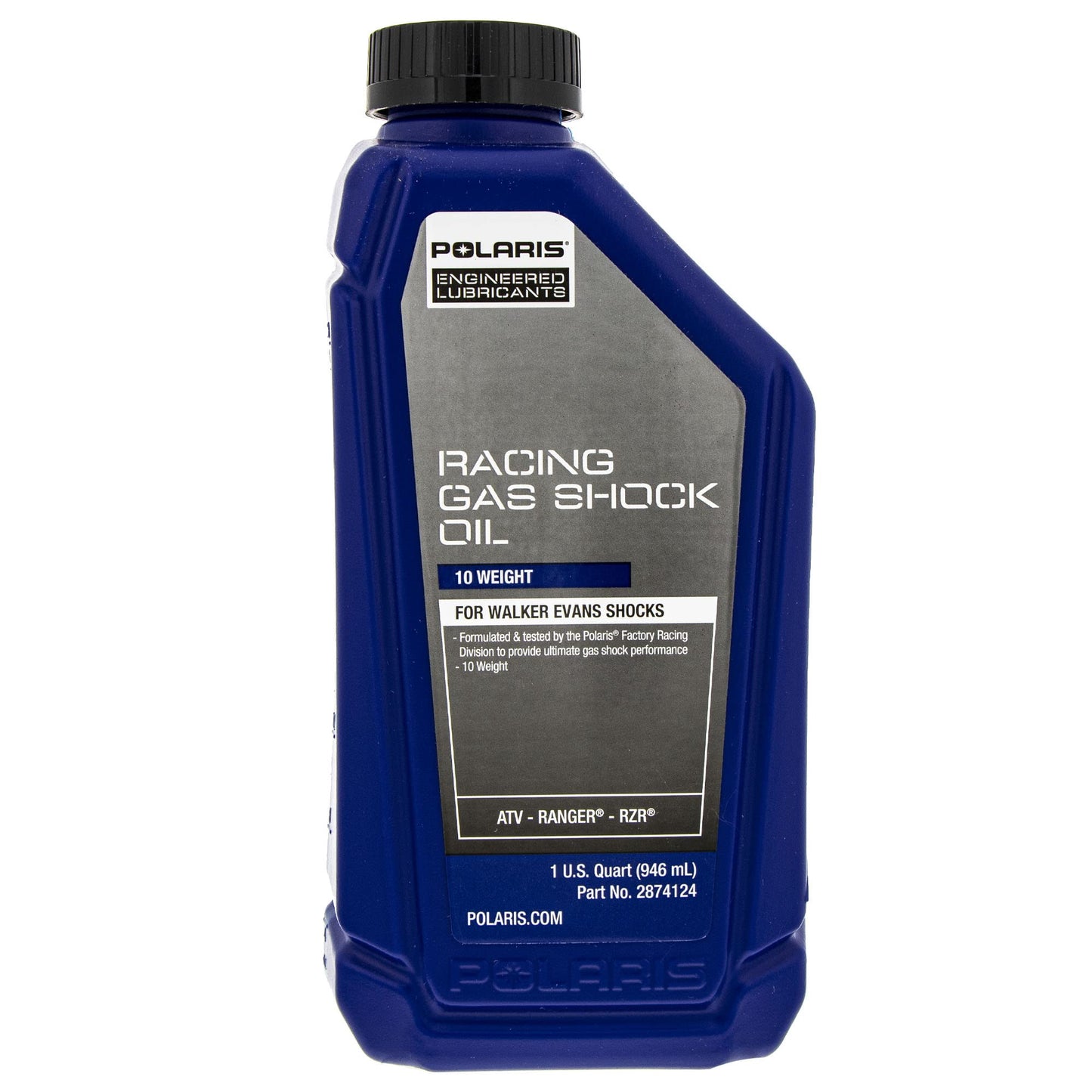 Polaris Premium Racing 10W Gas Shock Oil for Walker Evans Shocks On RANGER, GENERAL, RZR, ATV Models, Ultimate Performance, for Heavy Loads, Severe Cold Riding, 1 Quart, Qty 1-2874124