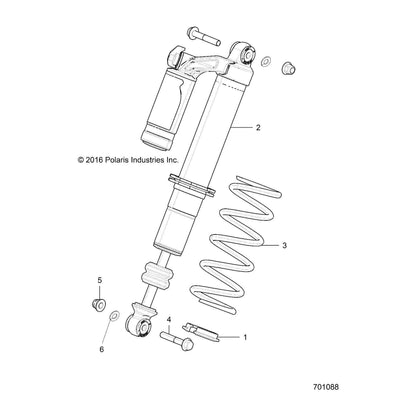 Polaris Ranger Spring, 12.5 FL, Bronze, Genuine OEM Part 7044581-768, Qty 1