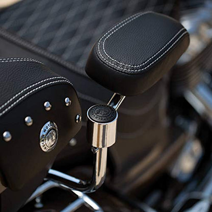 Indian Motorcycle Passenger Armrest Pads, Pair, Fits Specific Chieftain, Roadmaster, Chief, Springfield Models Equipped With Trunk, Black Genuine Leather, for Comfort and Support - 2880041-01