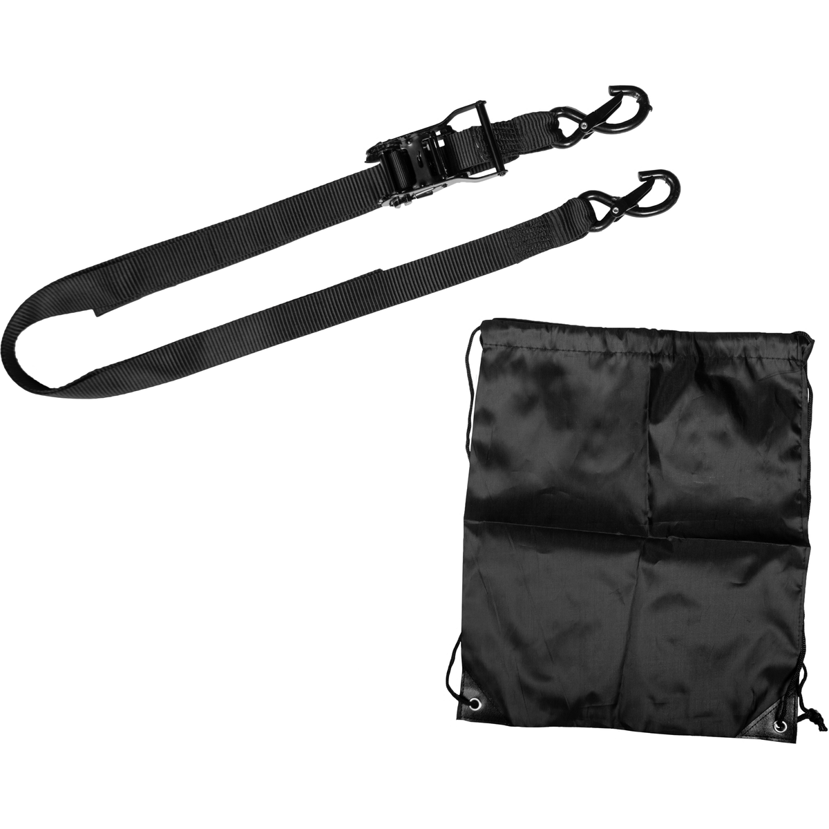 1.5" X 8' Ratchet Soft Tie Down Black 2/Pk