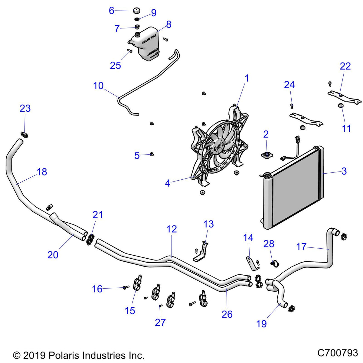 Polaris Ranger Surge Tank, Genuine OEM Part 5439202, Qty 1