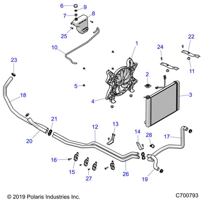 Polaris Ranger Surge Tank, Genuine OEM Part 5439202, Qty 1
