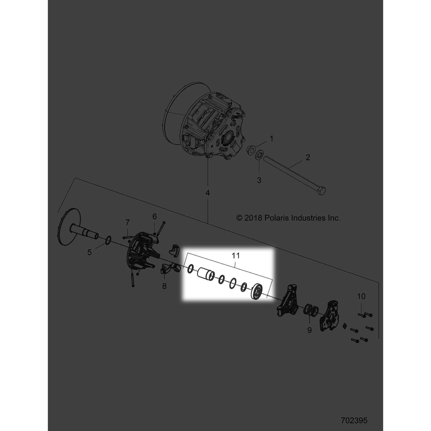 Polaris Ranger Engine Braking System (EBS) Bearing Kit, Diesel, Genuine OEM Part 2207338, Qty 1