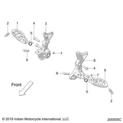 Indian Motorcycle ASSEMBLY-PEG,FOOT,DRV,RH,BLK [INCL. 1-12][SEE "CHASSIS, DRIVER FOOTPEGS"], Genuine OEM Part 1025270-458, Qty 1