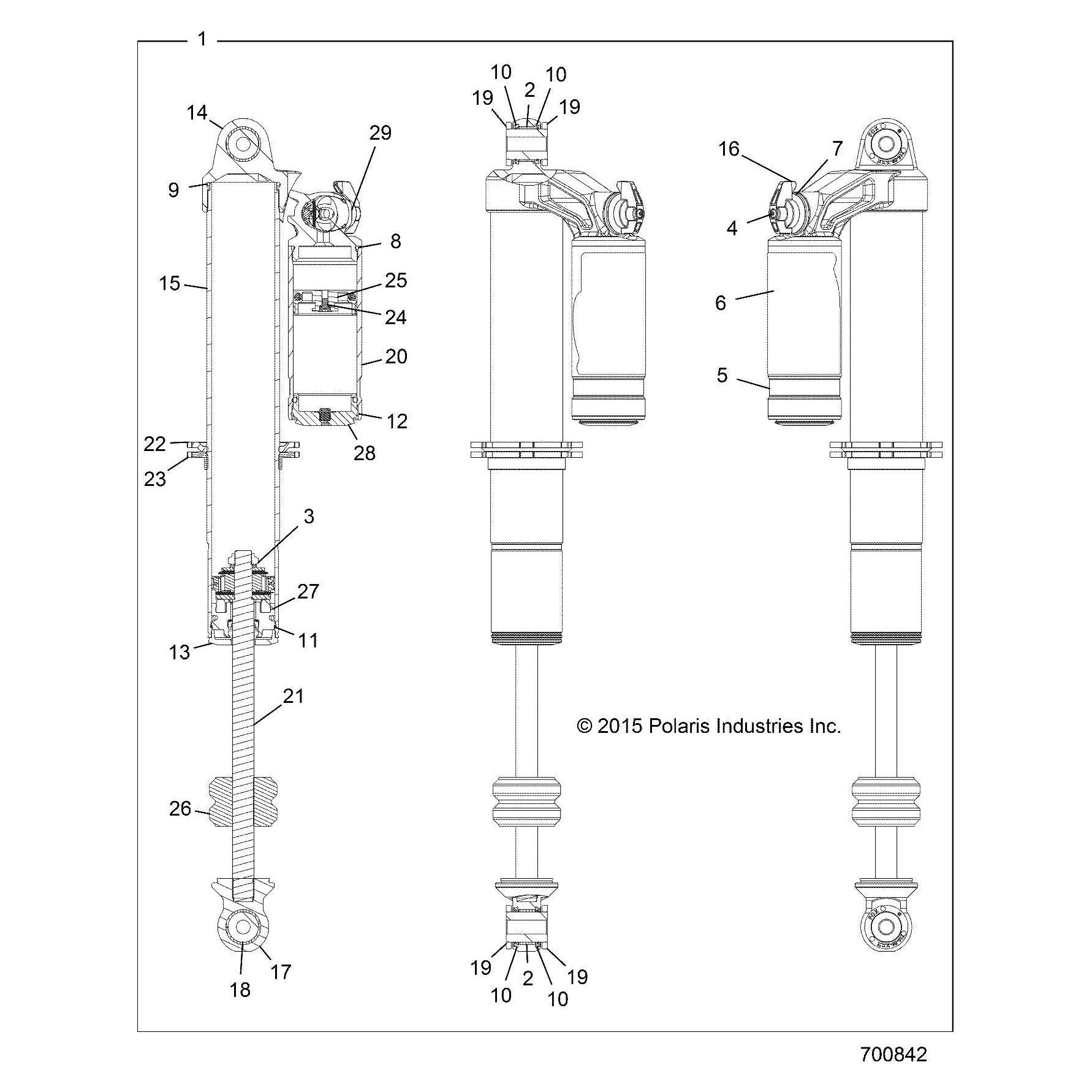 Polaris RZR Eyelet Shaft, Genuine OEM Part 1501032, Qty 1