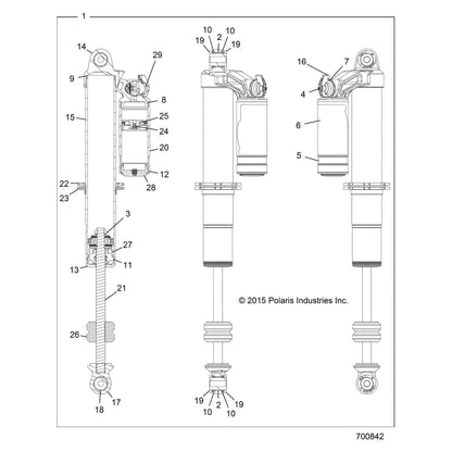 Polaris RZR Eyelet Shaft, Genuine OEM Part 1501032, Qty 1