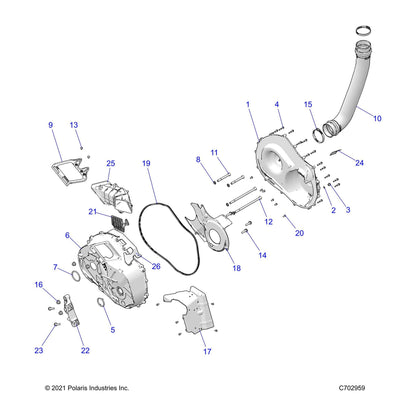 Polaris RZR Outlet Clutch Duct, Genuine OEM Part 5416601, Qty 1