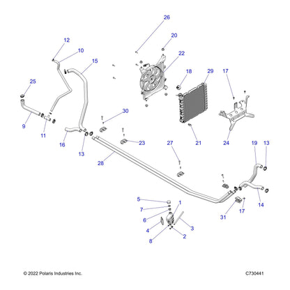 Polaris Ranger Core Radiator Assembly, Genuine OEM Part 1240956, Qty 1
