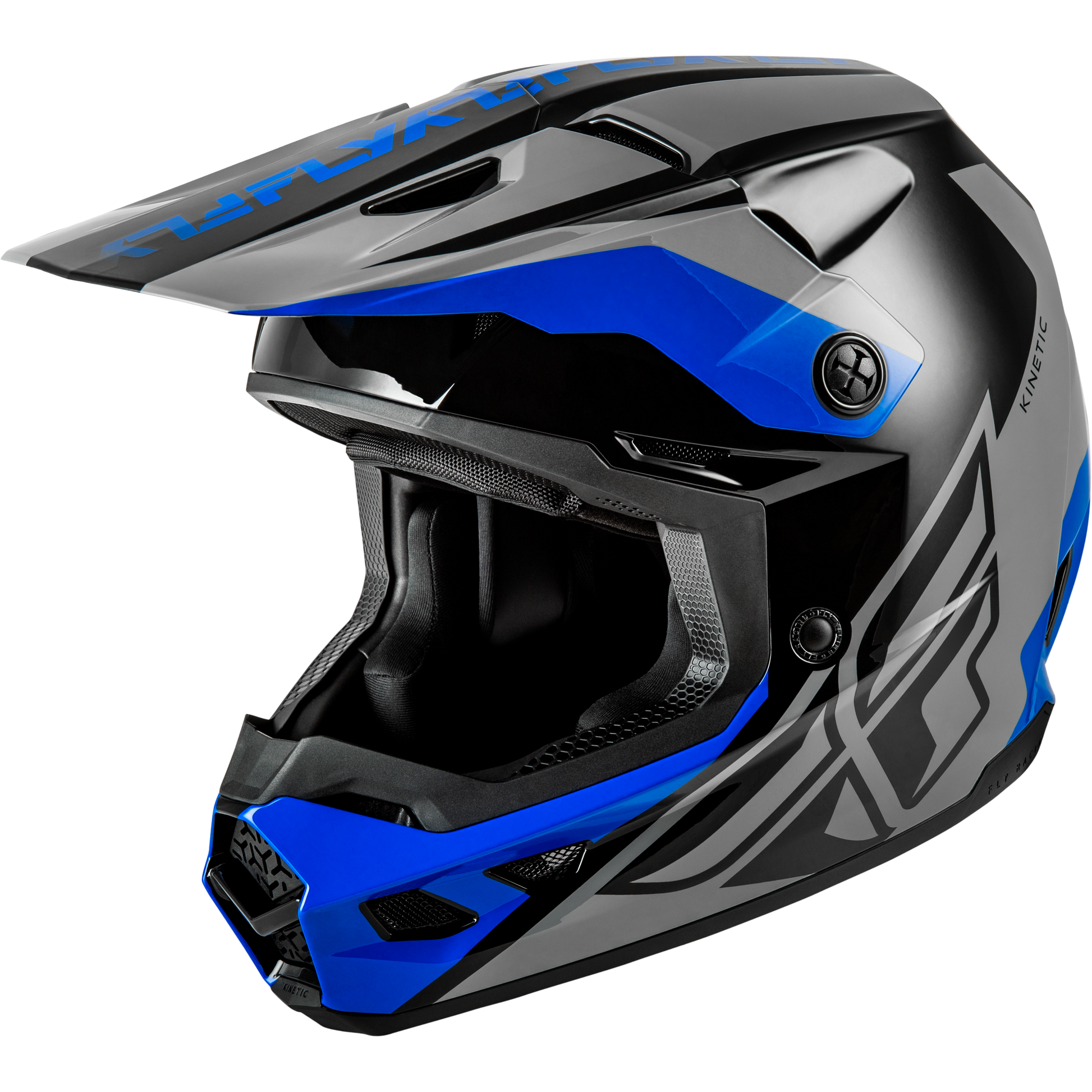 Kinetic Crest Helmet Grey/Black/Blue Xl