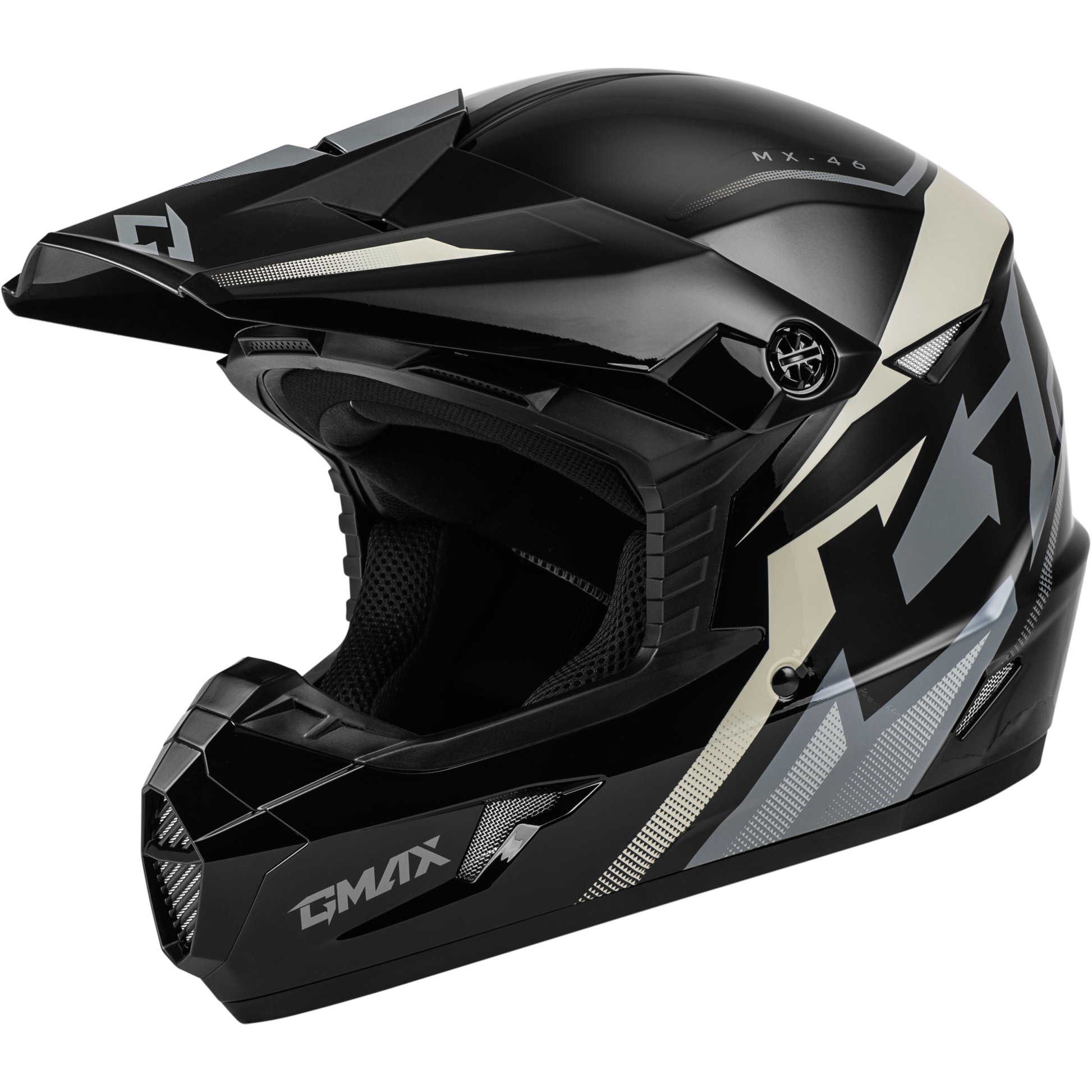 Mx 46 Compound Helmet Black/Grey/White Sm