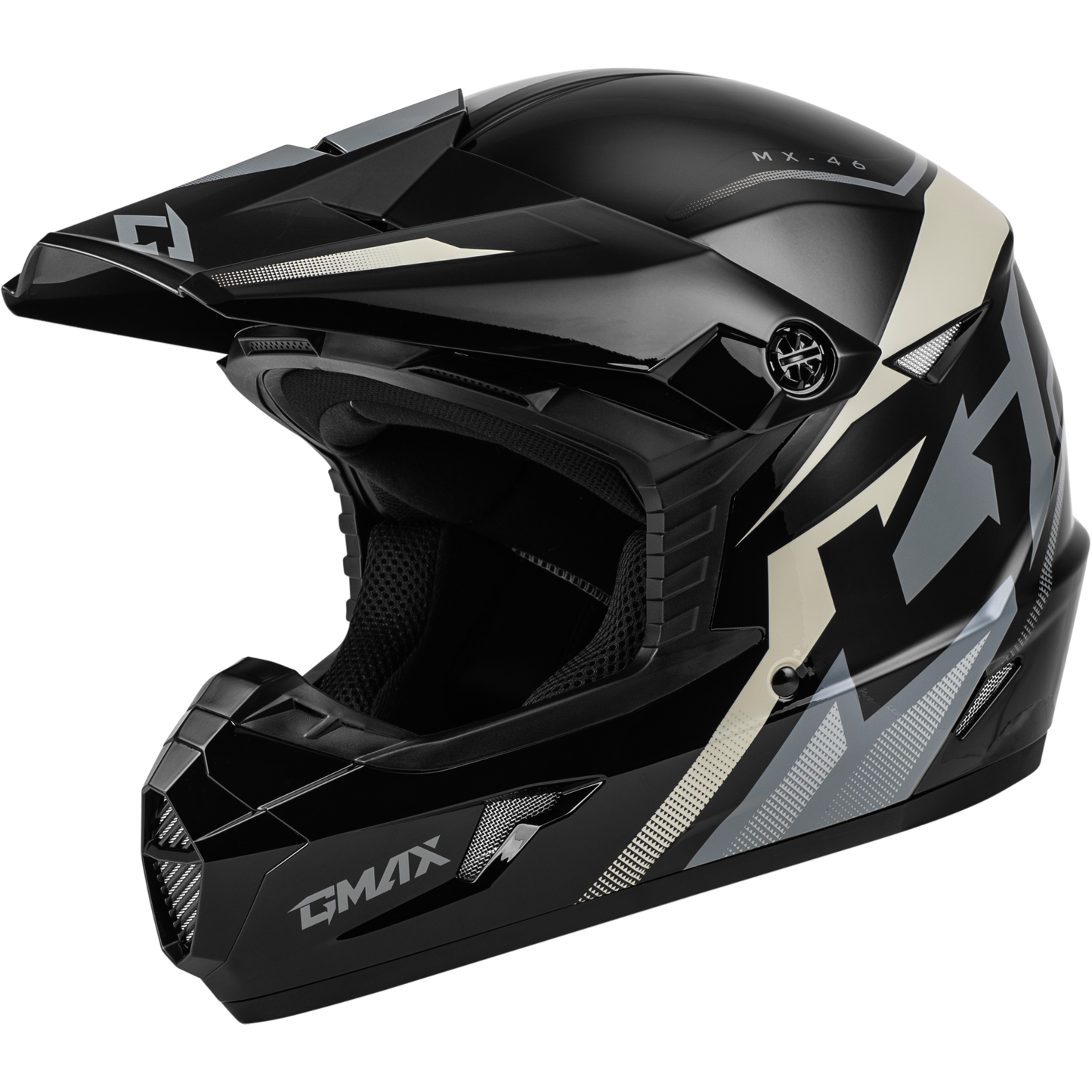 Mx 46 Compound Helmet Black/Grey/White Ys