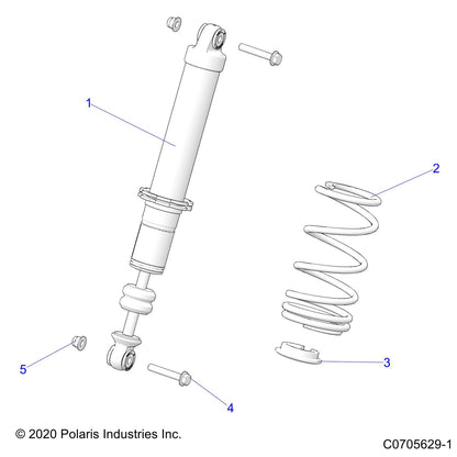 Polaris RZR Front Shock, Genuine OEM Part 7045410, Qty 1