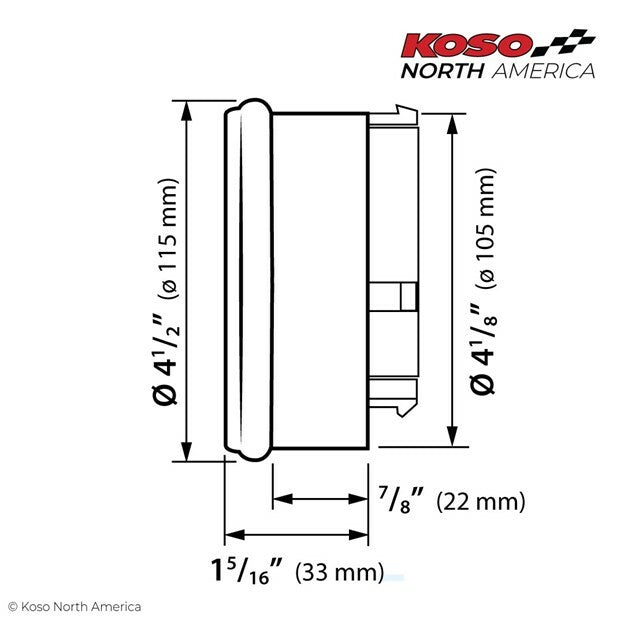 Koso Hd 05 4.5" Guage Chrome Bezel, Canbus Models
