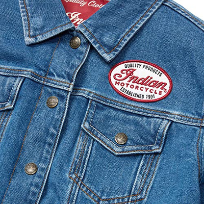 Indian Motorcycle Women's Denim Jacket, Blue - S - 286284502