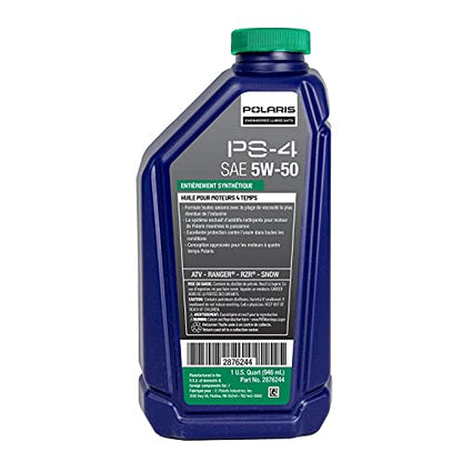 Polaris PS4 All-Season 4 Cycle 5W50 Full Synthetic Motor Oil, 1 Quart - 2876244