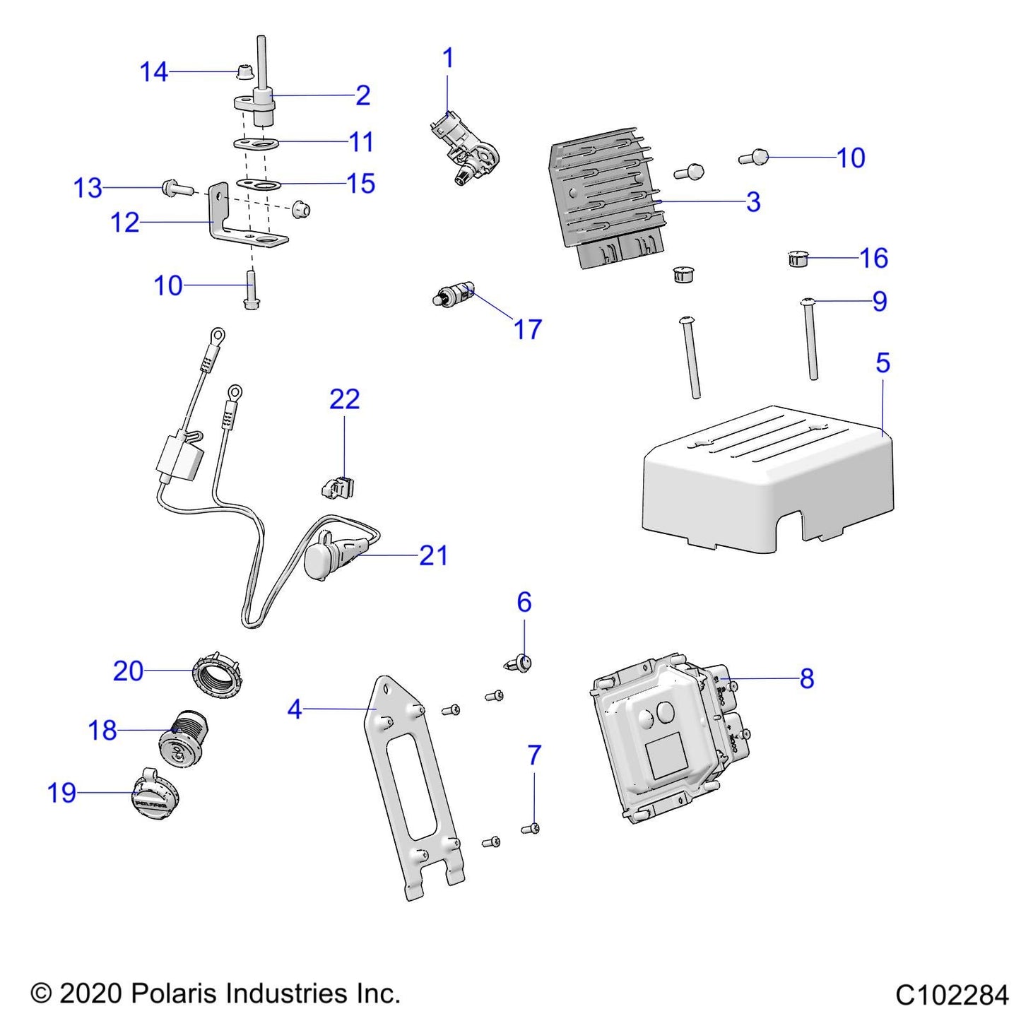 Victory Motorcycles 3PH Regulator, 35A, Series, 105C, Genuine OEM Part 4012941, Qty 1