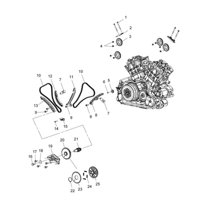 Indian Motorcycle Bearing Support Plate Assembly, Genuine OEM Part 1204964, Qty 1