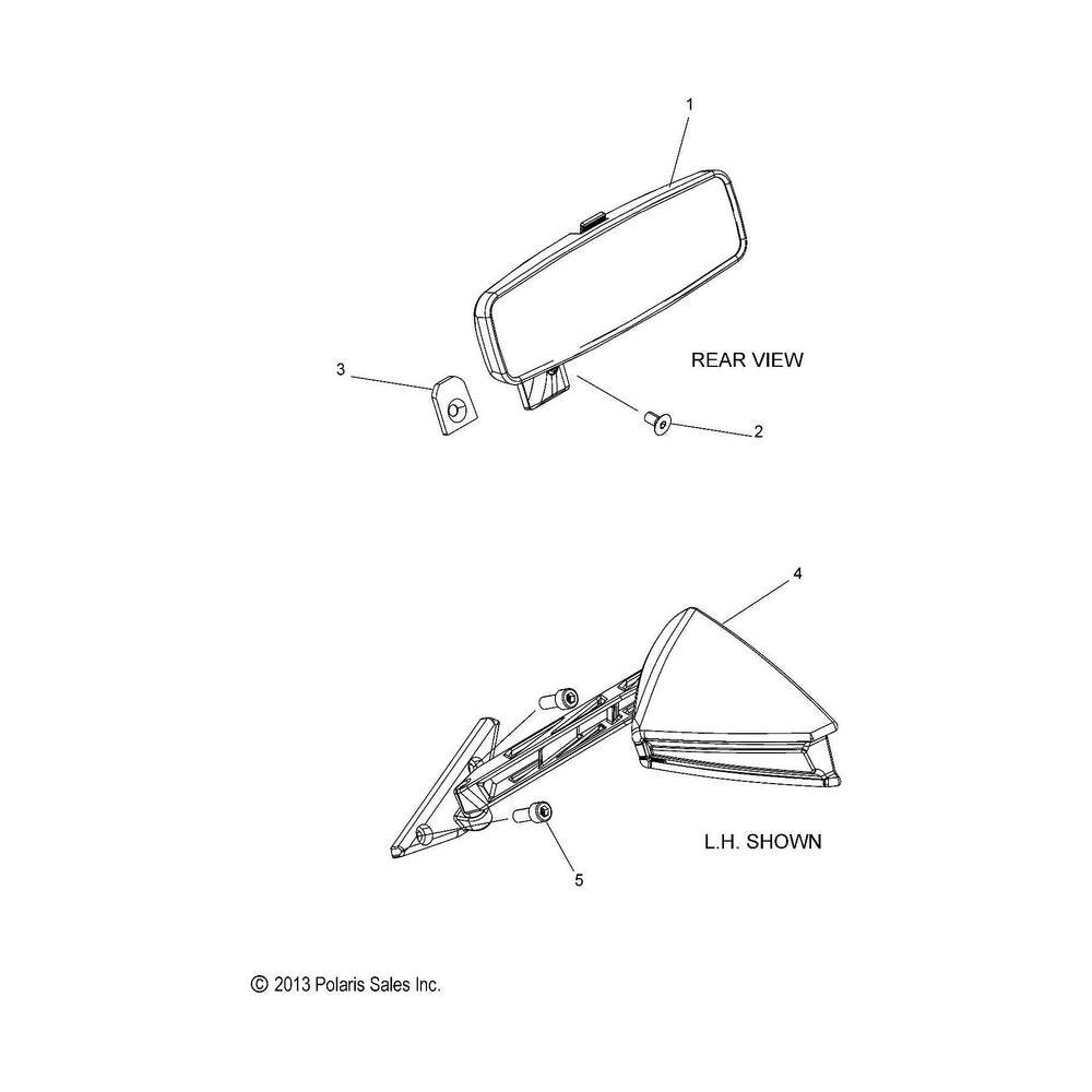 
                      
                        Polaris Slingshot Mirror, Left, Genuine OEM Part 2635993, Qty 1
                      
                    