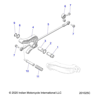 Polaris Indian Motorcycle Shift Linkage Assembly, Genuine OEM Part 1023117, Qty 1