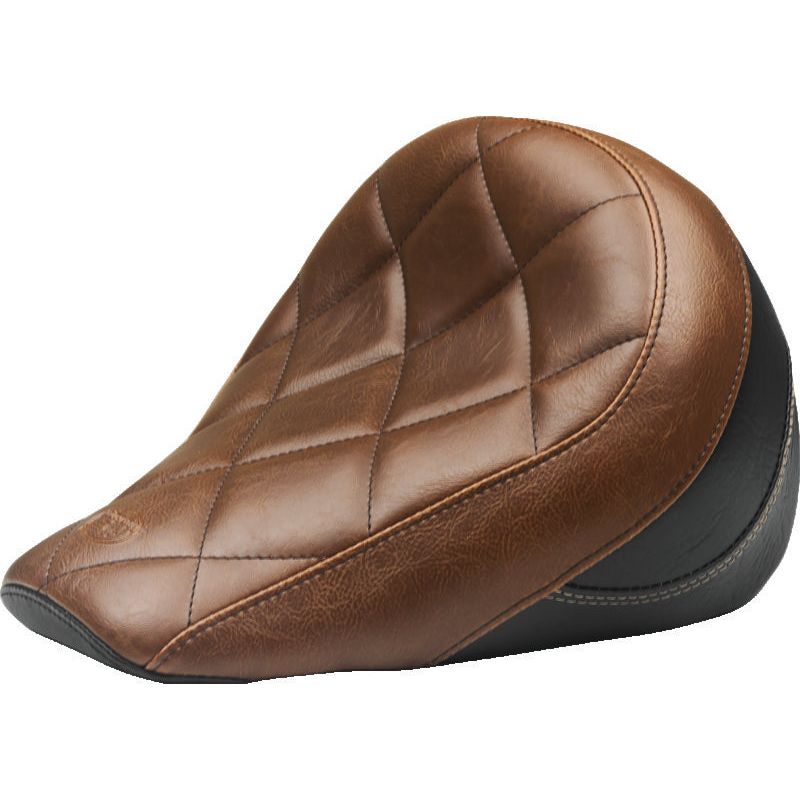 Mustang 18-21 Indian Scout Bobber Standard Touring Solo Seat Diamond Stitch - Brown