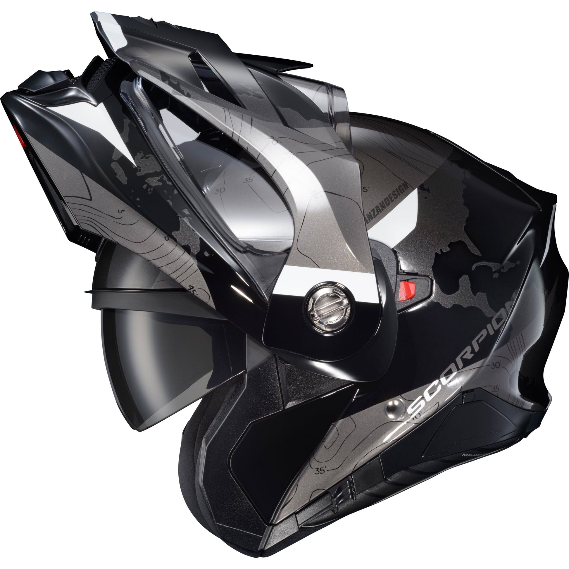 Exo At960 Modular Helmet Topographic Black/White Lg