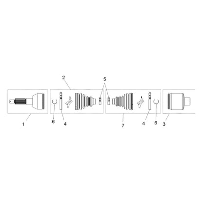 Polaris Ranger Drive Shaft Assembly, Mid, Genuine OEM Part 1332952, Qty 1