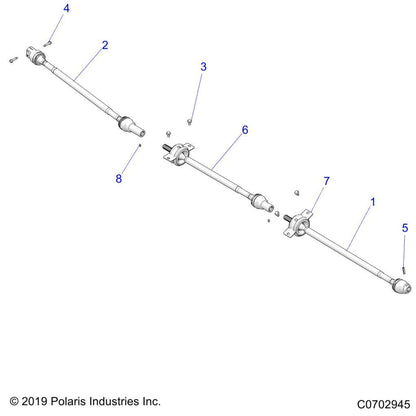 Polaris Ranger Prop Shaft Assembly, Front, Genuine OEM Part 1334251, Qty 1