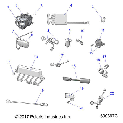 Polaris GPS Antenna Receiver, Genuine OEM Part 4014811, Qty 1