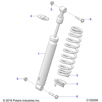 Polaris ATV Compression Spring 180#, Bright White, Genuine OEM Part 7043708-133, Qty 1