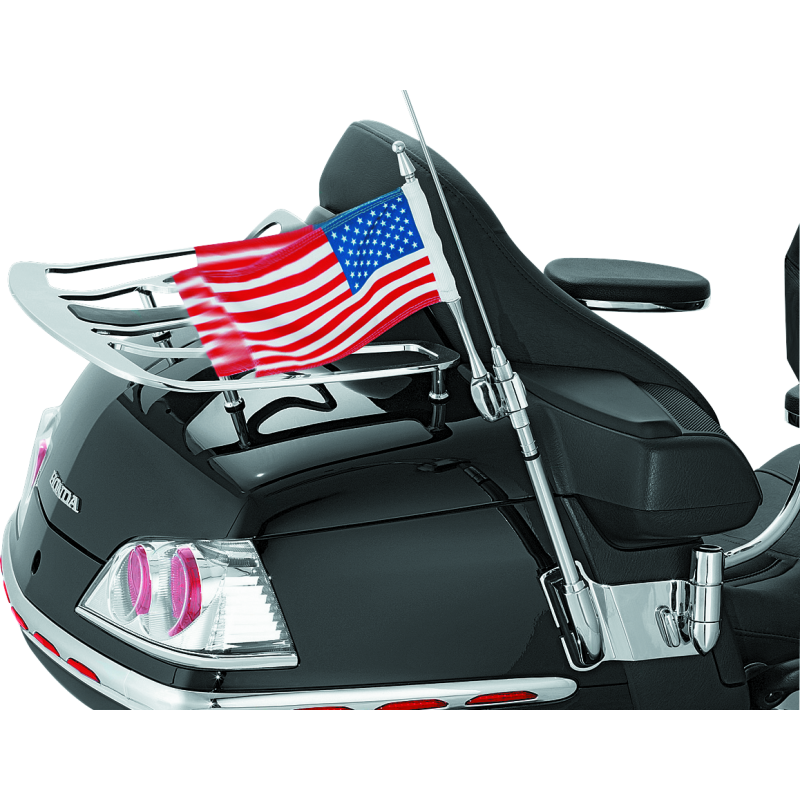 Kuryakyn Antenna Flag Mount With Flag 01-17 GL1800 Chrome
