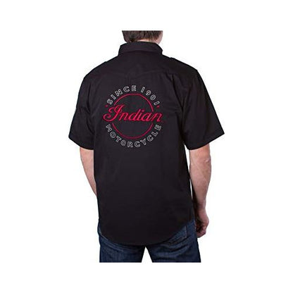 Indian Motorcycle Men's Short-Sleeve Casual Shirt, Black - 2863698