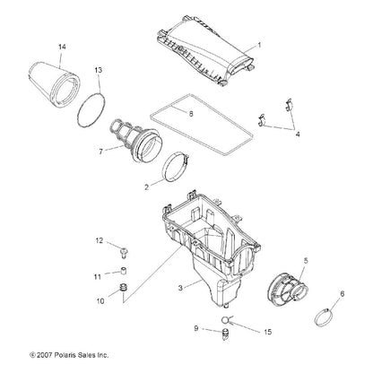 Polaris ATV Airbox and Carburetor Duct, Genuine OEM Part 5437011, Qty 1