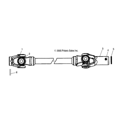 Polaris ATV Front Propshaft Assembly, Genuine OEM Part 1380233, Qty 1