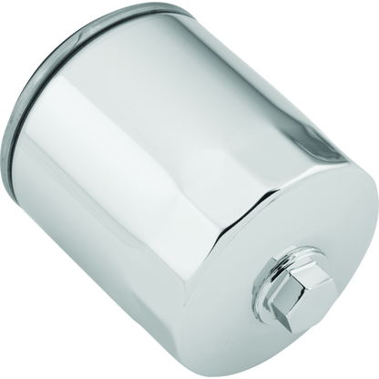 Twin Power Twin Cam and M8 Chrome Magnetic Oil Filter With Nut Rpls H-D 63798-99 w/ Backflow Valve