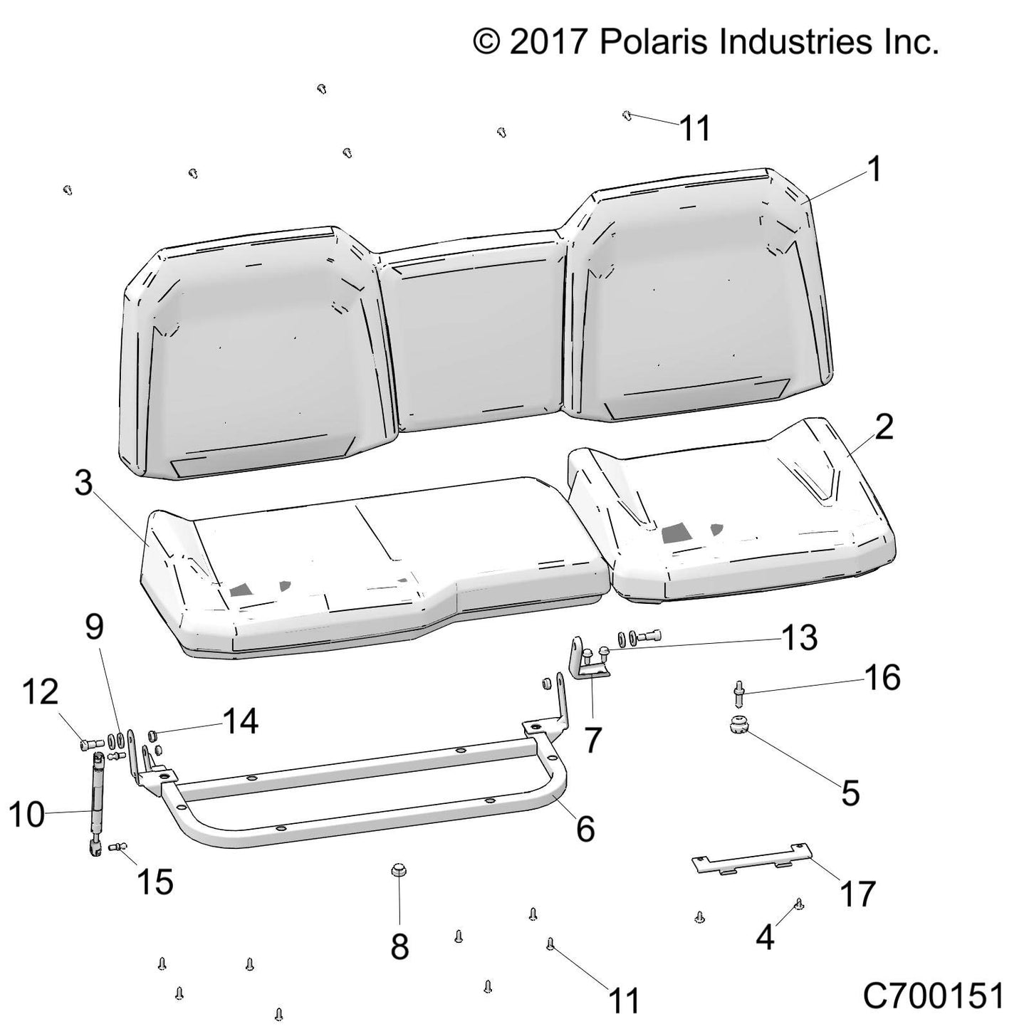 Polaris Ranger Bottom Seat Assembly, Black/Polaris Pursuit Camo, Genuine OEM Part 2689058, Qty 1