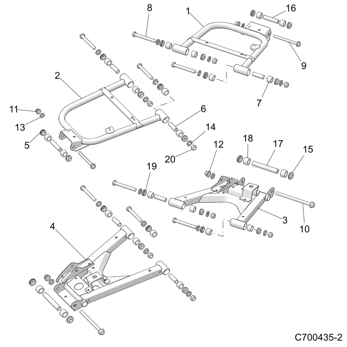 Polaris Ranger Rear Lower Control Arm Weld, Right, Black, Genuine OEM Part 1022803-458, Qty 1