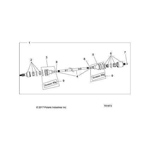 Polaris Ranger JOINT, OUTER [INCL. CIRCLIPS], Genuine OEM Part 2208152, Qty 1