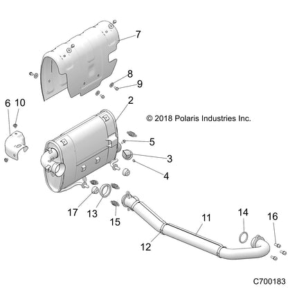 Polaris RZR Silencer Weld, Genuine OEM Part 1263094, Qty 1