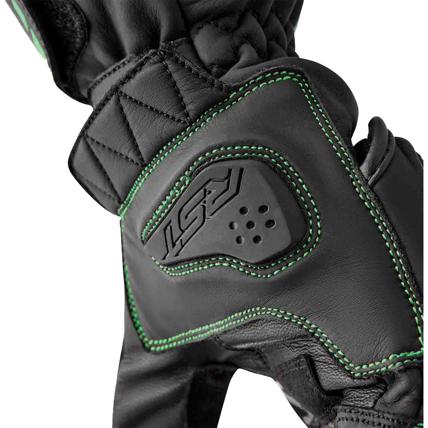 S1 Glove Blk/Flo Green Leather Md