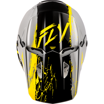 Youth Kinetic Drip Helmet Grey/Black/Yellow Yl