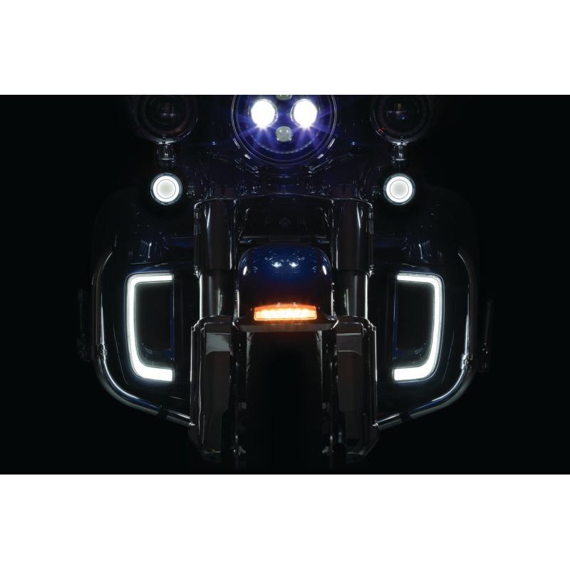 Kuryakyn Tracer L.E.D. Front Turn Signal Insert, White/Amber Light, Smoke Lens 1157